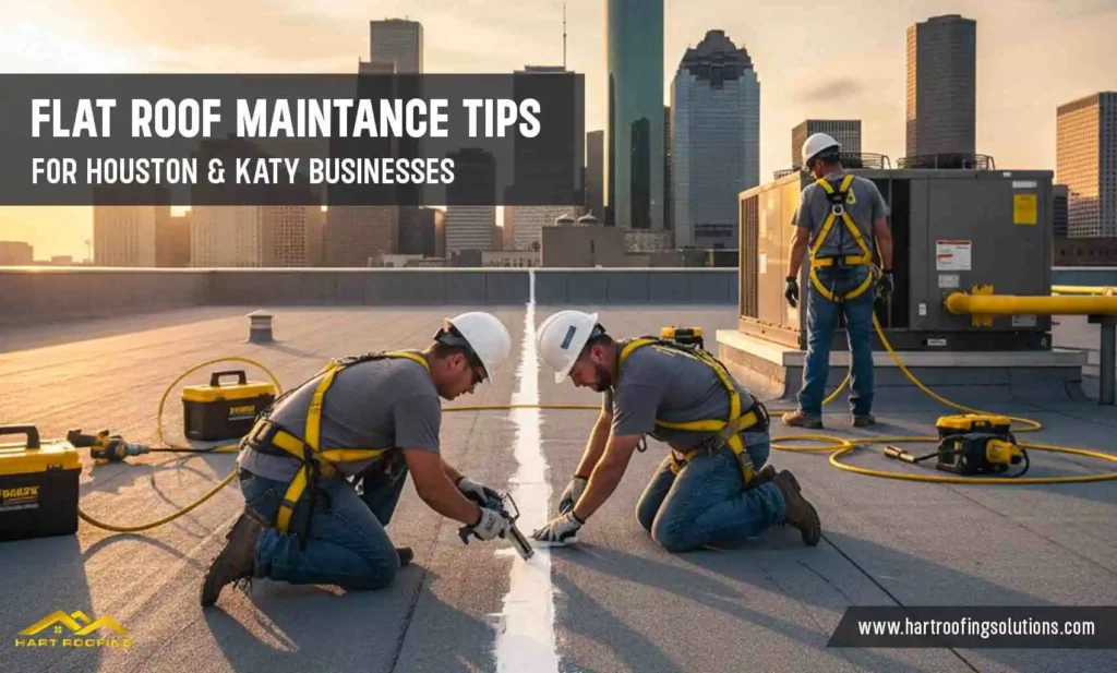 flat roof care for commercial properties in houston and katy